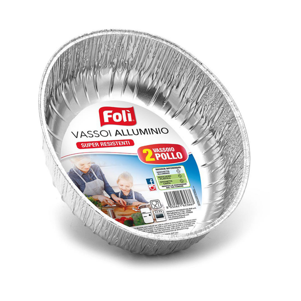 Folì Contenitore Vassoio Alluminio Pollo 2pz