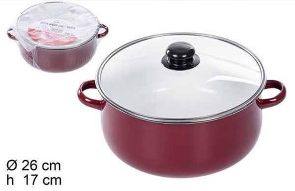 Alessandro Pentola con Coperchio in Vetro 26cm compatibili anche Induzione