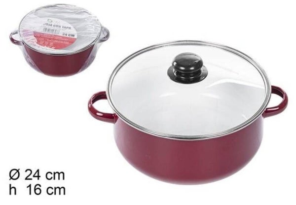 Alessandro Pentola con Coperchio in Vetro 24cm compatibili anche Induzione