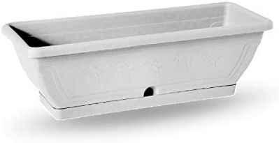 Blim Vaso Rettangolare Con Decorazioni Con Sotto Vaso 50 cm