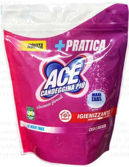 Ace Candeggina Più Tabs 18pz Maxi Effervescenti Casa e Bucato Armonie Floreali
