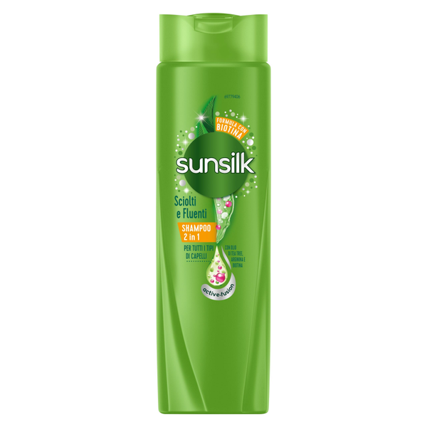 Sunsilk Shampoo Sciolti e Fluenti 2 in 1 con Olio di tea tree Arginina e Biotina250ml