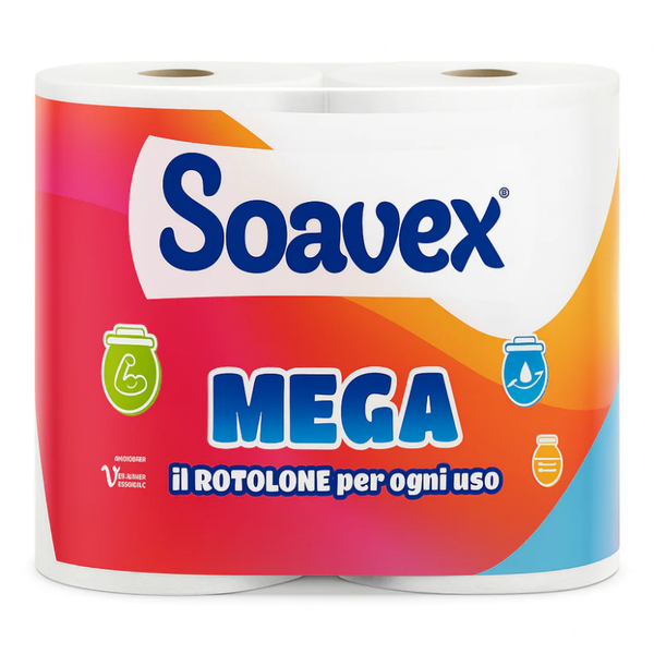 Soavex Mega Doppia Bobbina Ovatta di Cellulosa