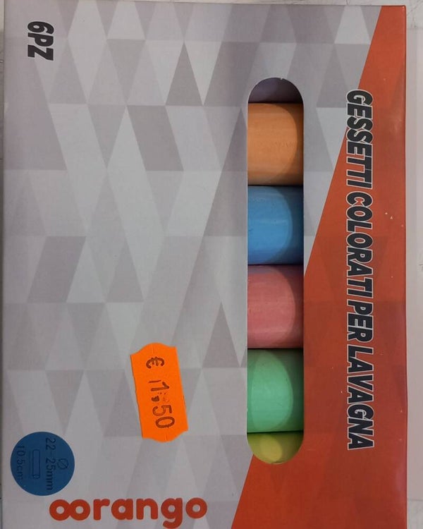 Oorango Gessi Colorati per Lavagna Ø 22 - 25mm x 10,5 cm