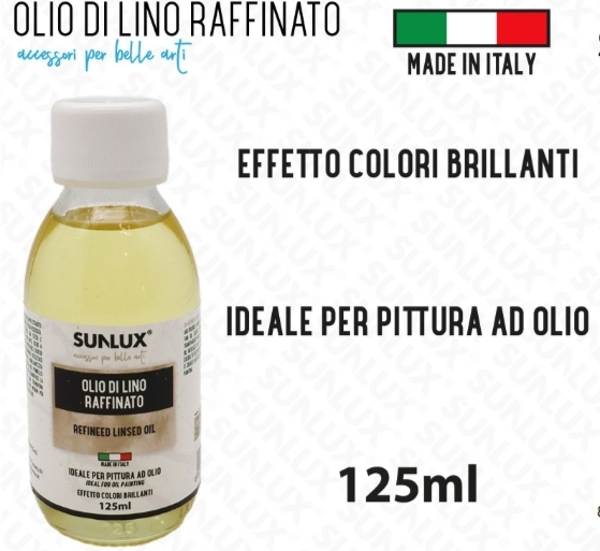 Sunlux Olio Di lino Raffinato 125ml Ideale Per Pittura ad Olio