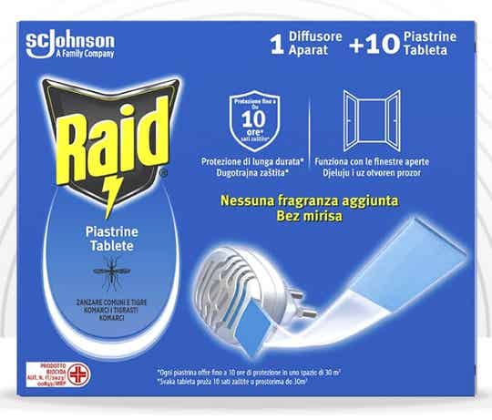Raid Diffusore + 10 Piastrine Antizanzare