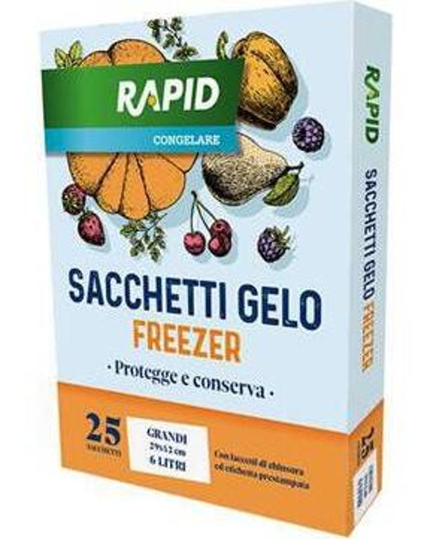 Rapid Sacchetti Gelo 25 pz 29 x 42 cm 6 Litri