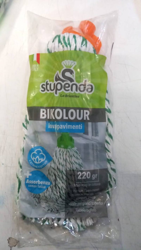 Stupenda Mocio Mop Bikolour Lavapavimenti 220gr in Cotone