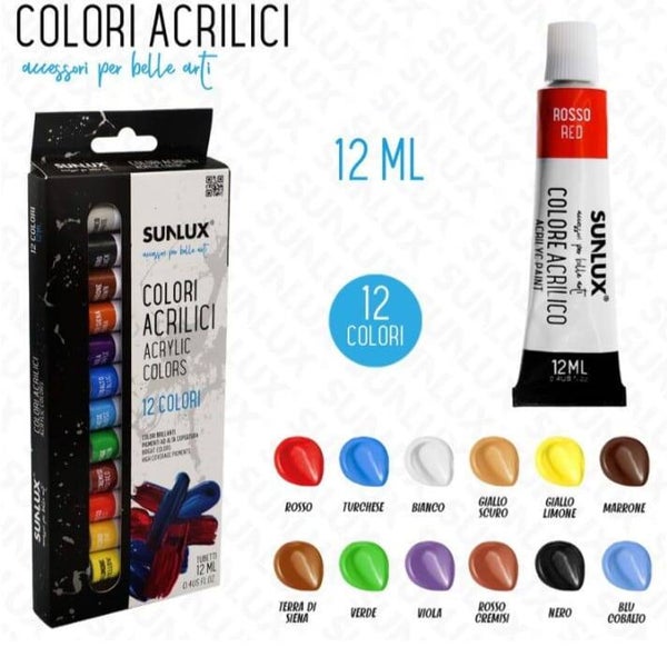 Sunlux Acrilici 12 colori