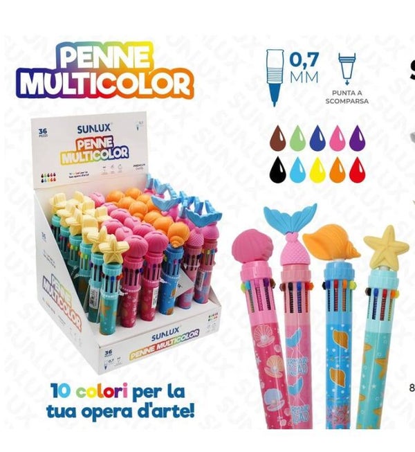 Sunlux Penna Multicolor Punta a Scomparsa