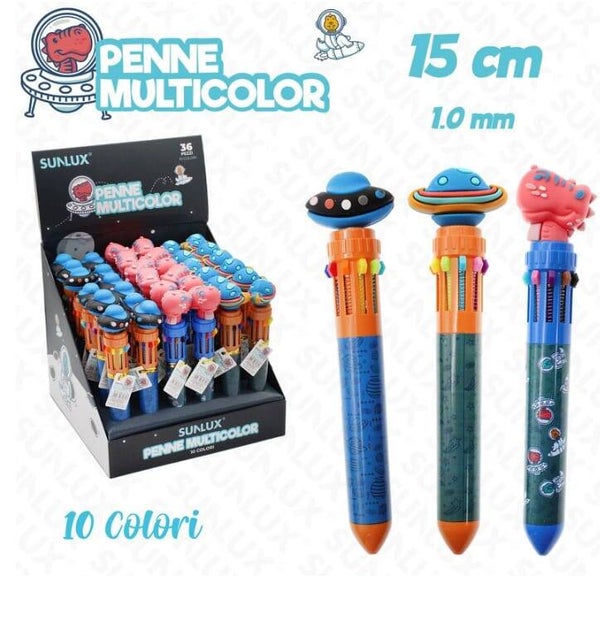 Sunlux Penna Multicolor Punta a Scomparsa