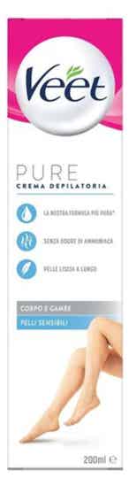 Veet Crema Depilatoria Pure Corpo e Gambe Pelli Sensibili