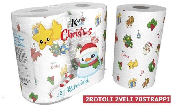 Christmas Carta Assorbente Doppio Rotolo