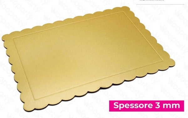 Wooparty Vassoio Oro Piatto Cake Board 30 x 40