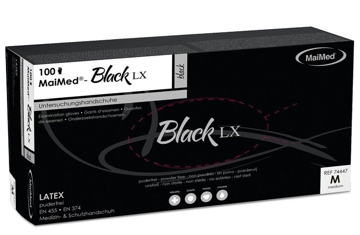 Gants Latex non poudrés BLACK LX Noir x100