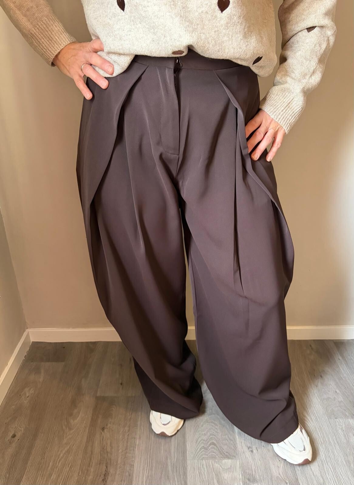 Barrel pantalon bruin