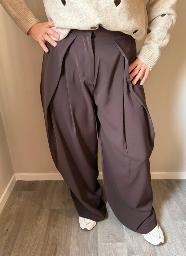 Barrel pantalon bruin