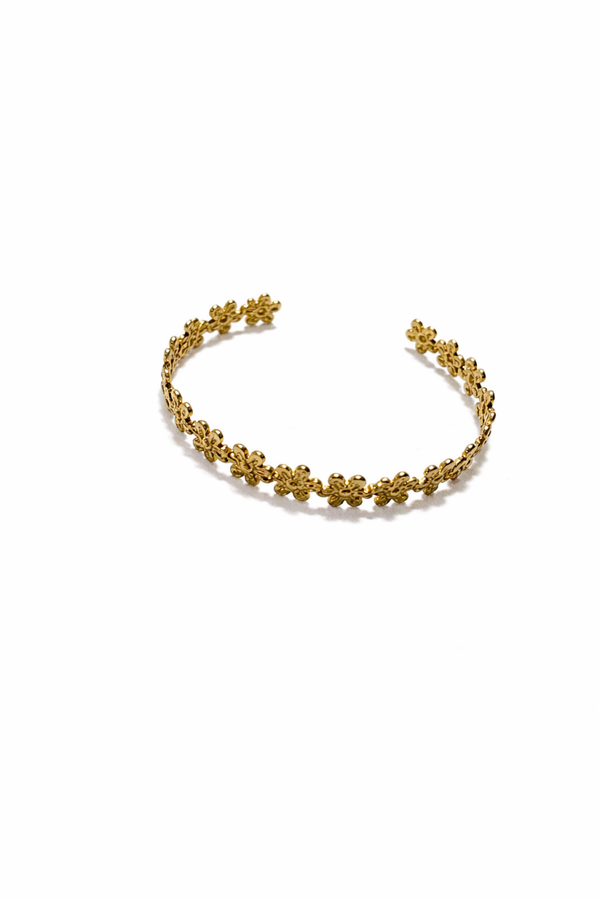 Bangle armband goud bloem