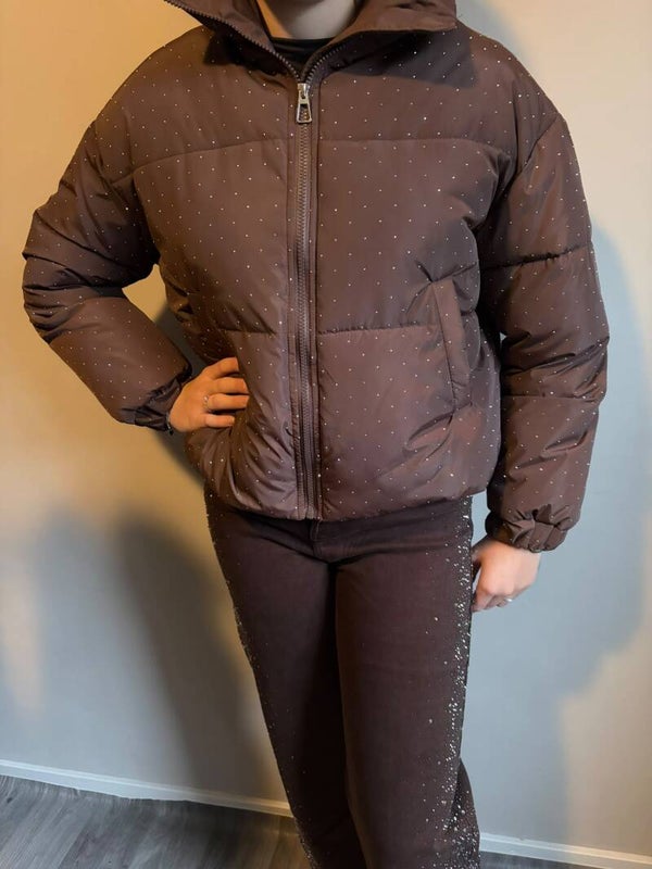 Jacket bruin met studs