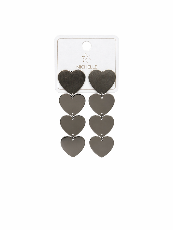 Oorbellen zilver hart groot