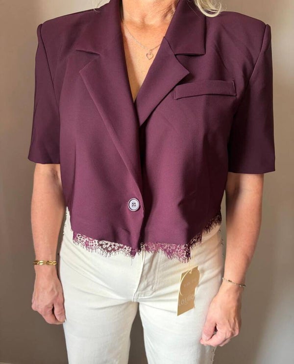 Cropped blazer bordeaux