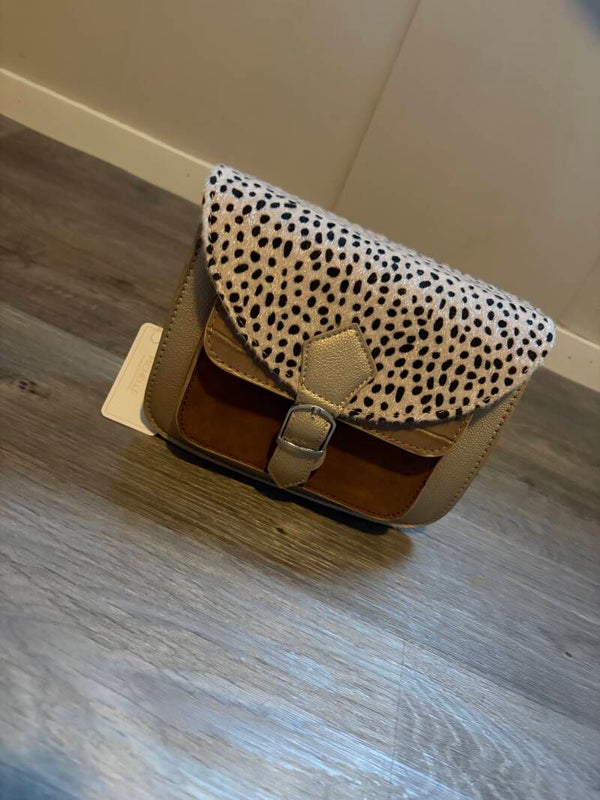 Crossbody bag goud print