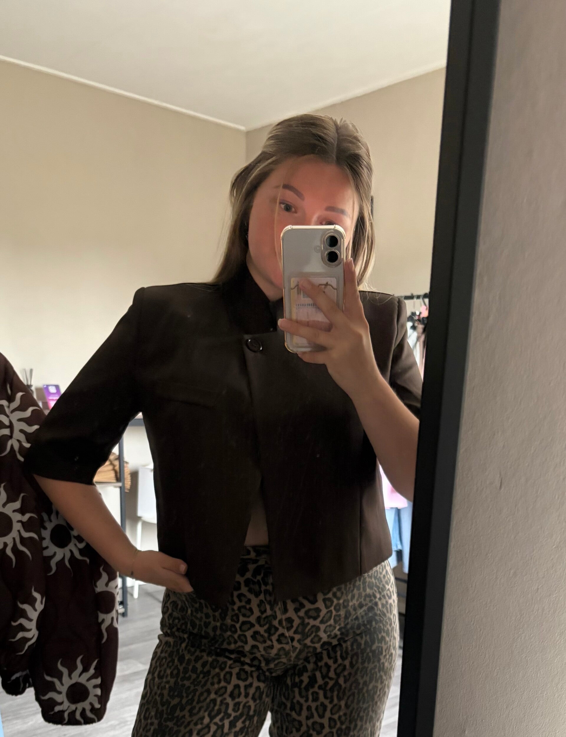 Cropped blazer choco