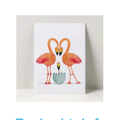 Geboortekaart Familie flamingo