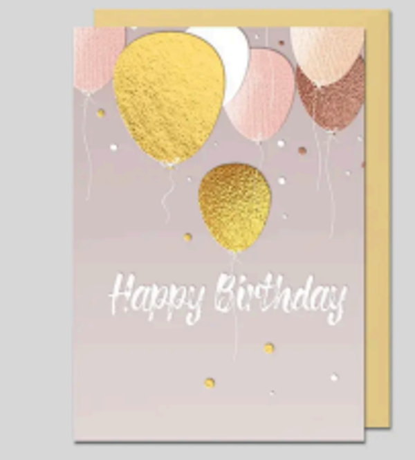 Elegante verjaardagskaart met bijpassende envelop. Kaartformaat 12 op 17 cm.