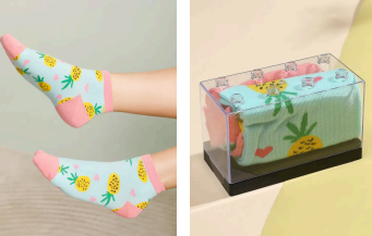 Ananas sokkenpaar met doos