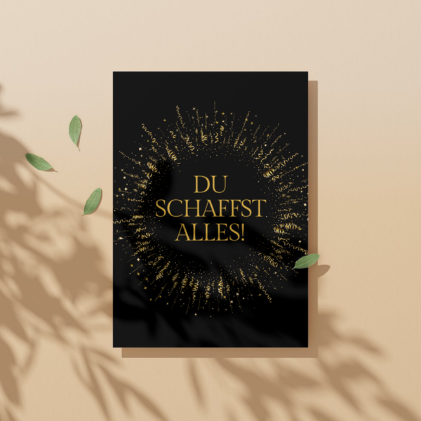 ✉️ "Du schaffst alles" – Selbstdesignte A6 Postkarte