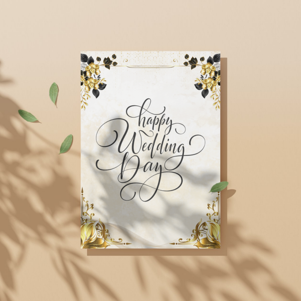 ✉️ "Happy Wedding Day"– Selbstdesignte A6 Postkarte - personalisierbar
