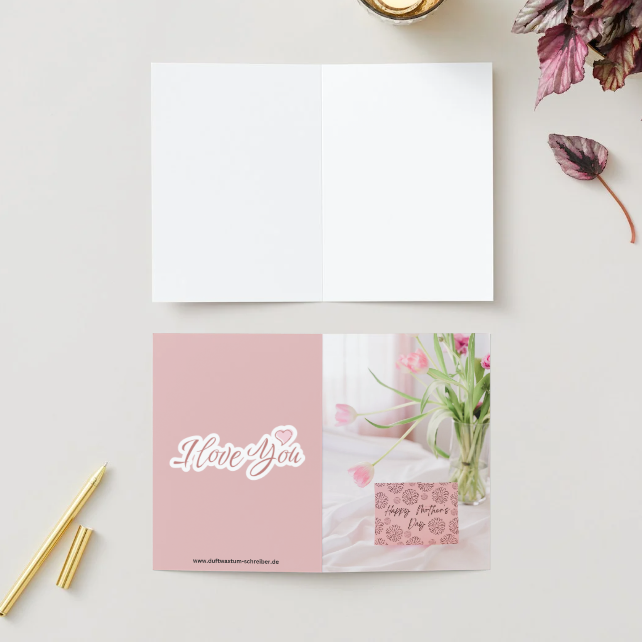 ✉️ "Happy Mothers Day - Altrosa" – Selbstdesignte A5 Klappkarte
