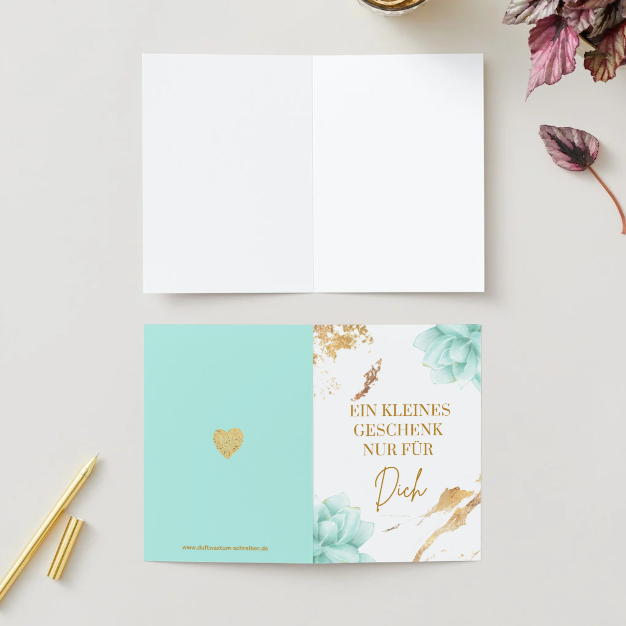 ✉️ "Ein kleines Geschenk - Mint" – Selbstdesignte A5 Klappkarte