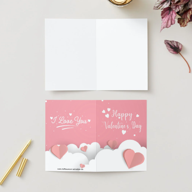 ✉️ "Happy Valentines Day" – Selbstdesignte A5 Klappkarte - personalisierbar