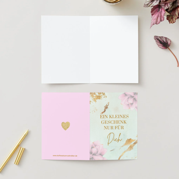 ✉️ "Ein kleines Geschenk - rosa" – Selbstdesignte A5 Klappkarte