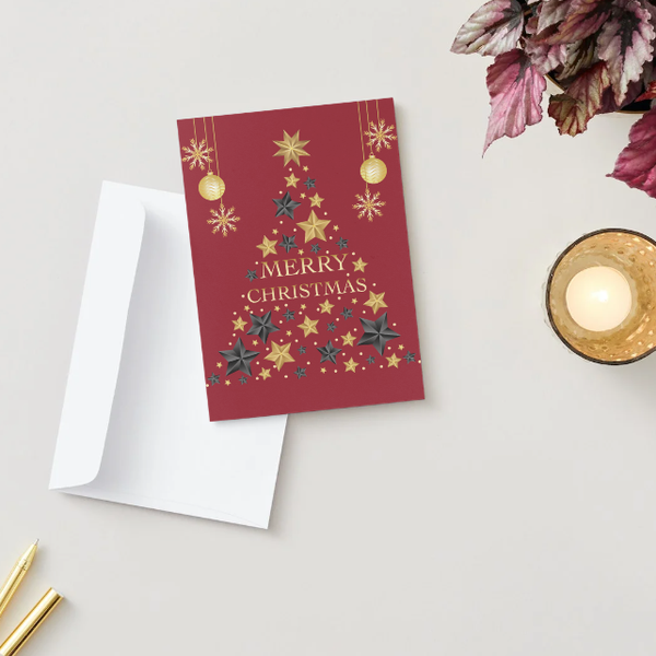 ✉️ "Merry Christmas - rot" – Selbstdesignte A5 Klappkarte