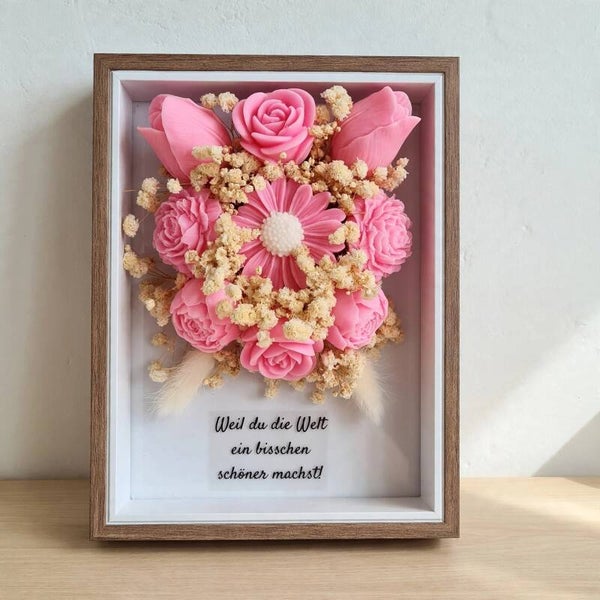 3D Blumenbild im Rahmen