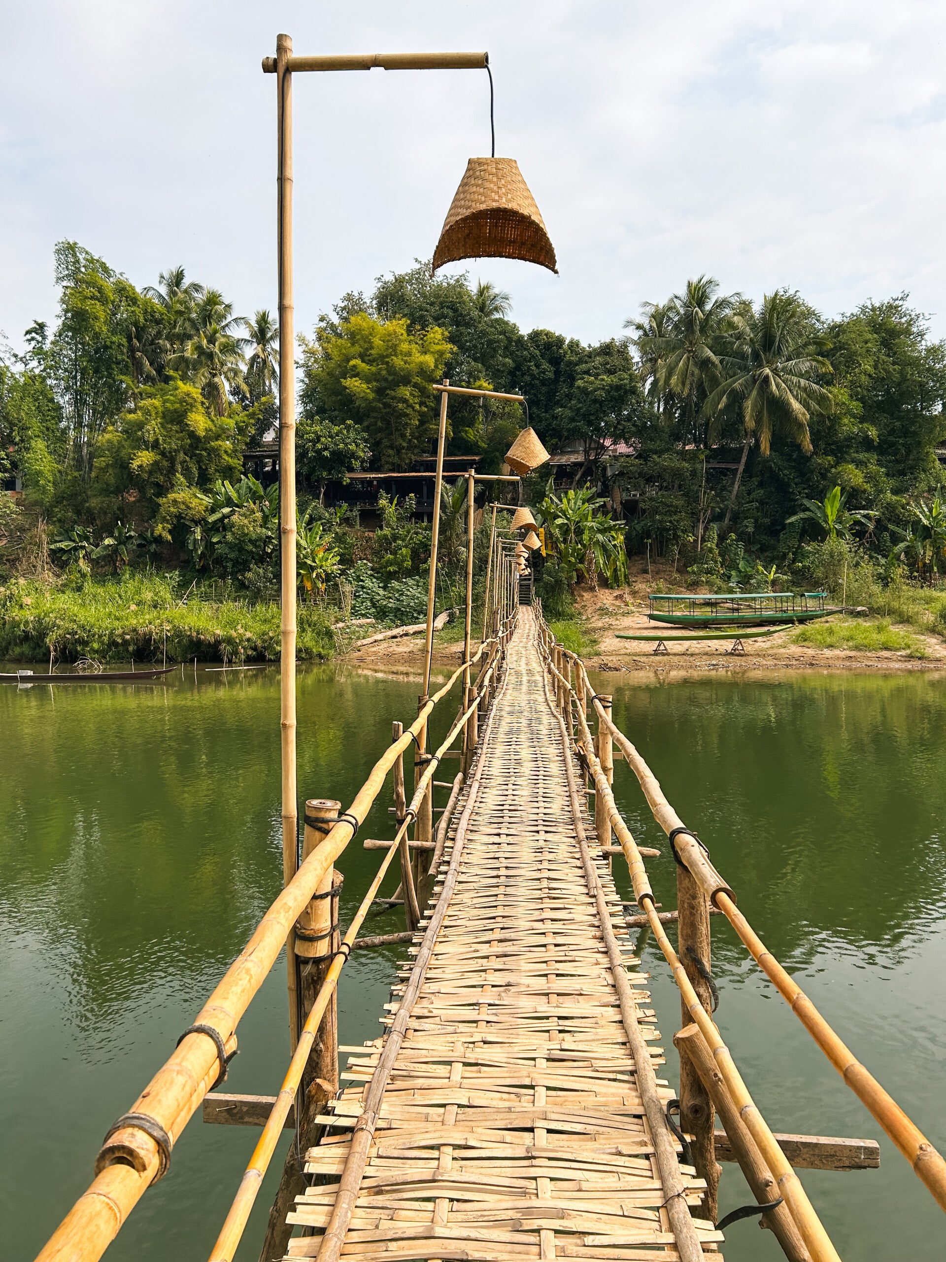 Bamboebrug in Luang Prabang, Laos