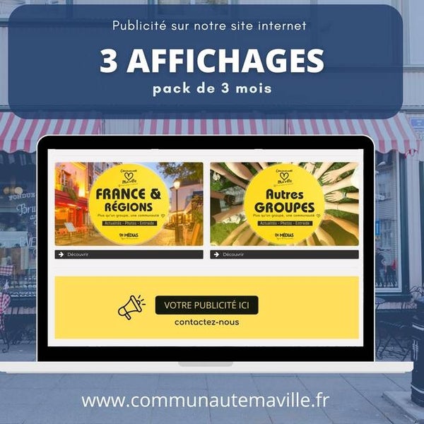 Bannières publicitaires sur le site Communauté Ma Ville