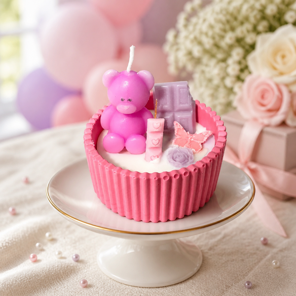 Berry Sweet Bear Dessert Candle