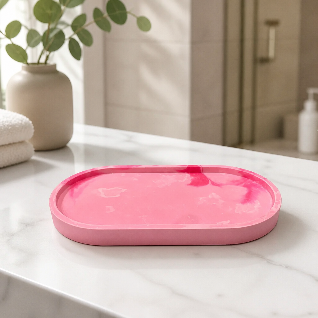 Pretty Pink Serene Swirl Jewelry Holder