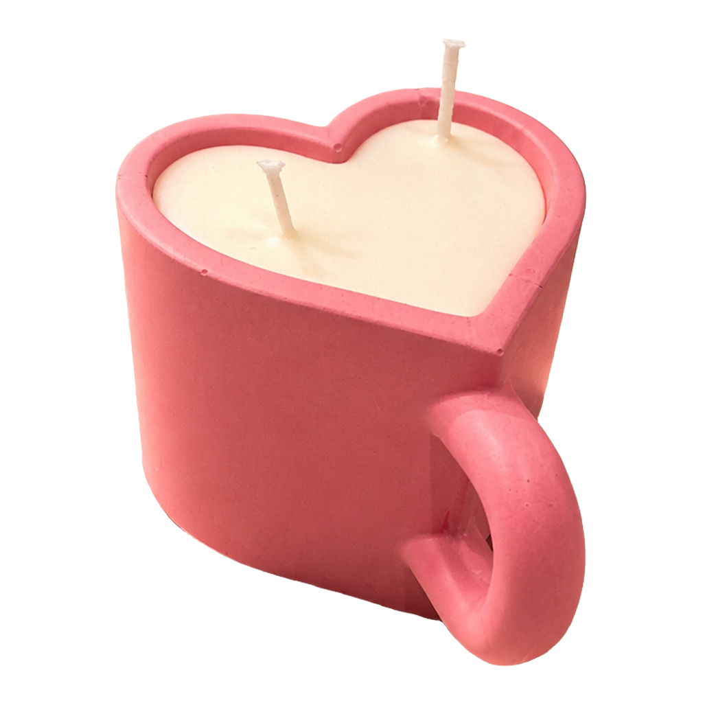 Pink Heart Coffee Candle