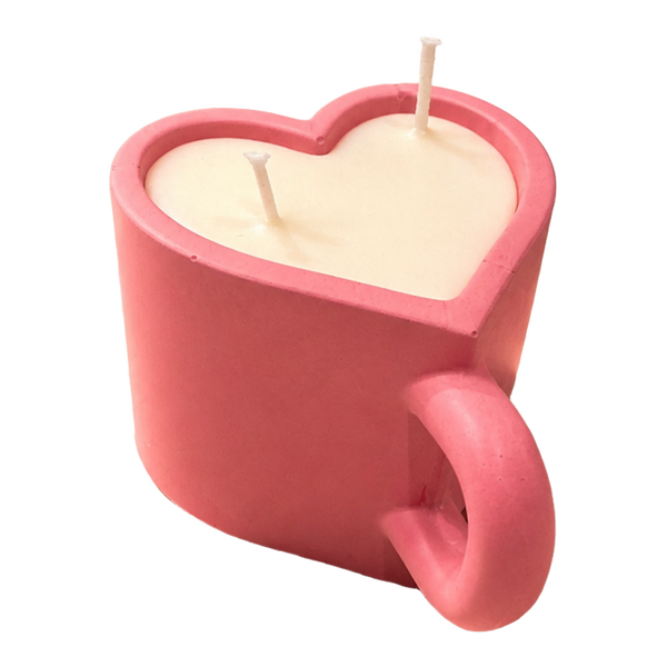 Pink Heart Coffee Candle