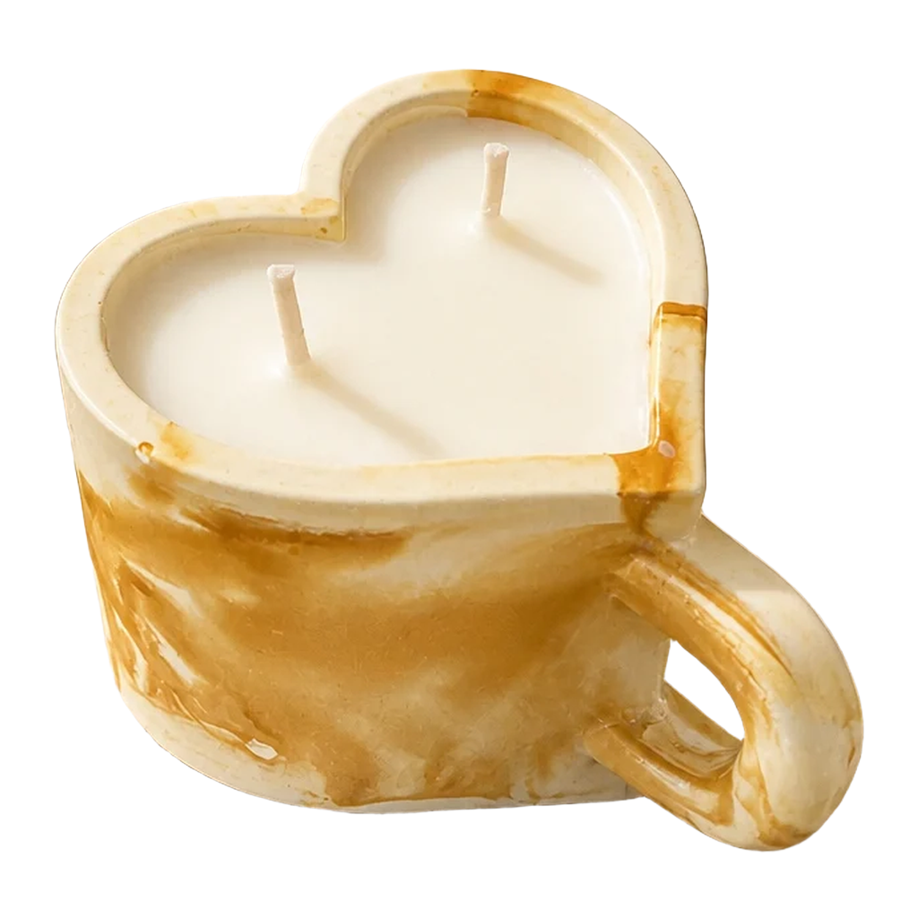 Mocha Caramel Heart Coffee Candle