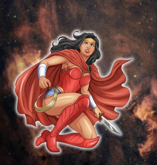 Art by Mia Wonder Woman stretch and color sold together 11x17"