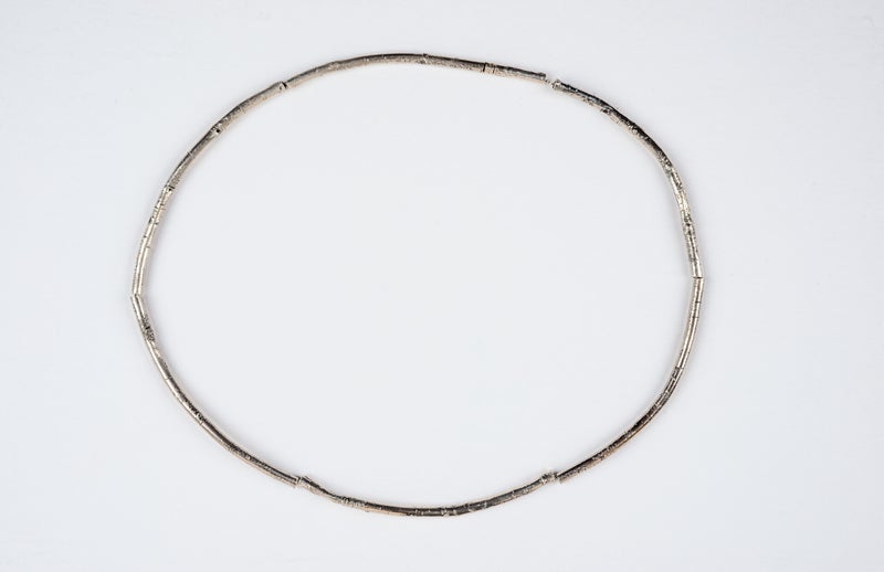 takjes van berk als ketting. ZIlver. Handgemaakt door Marlies van Velzen