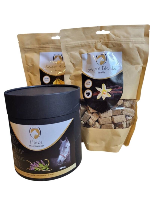 Monnikspeper +  1 zak Sweet Blocks 1kg