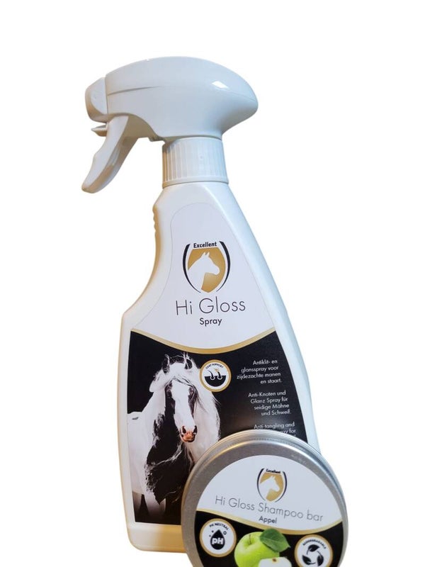 Gloss Spray + Hi Gloss Shampoo Bar + gratis schuimnetje