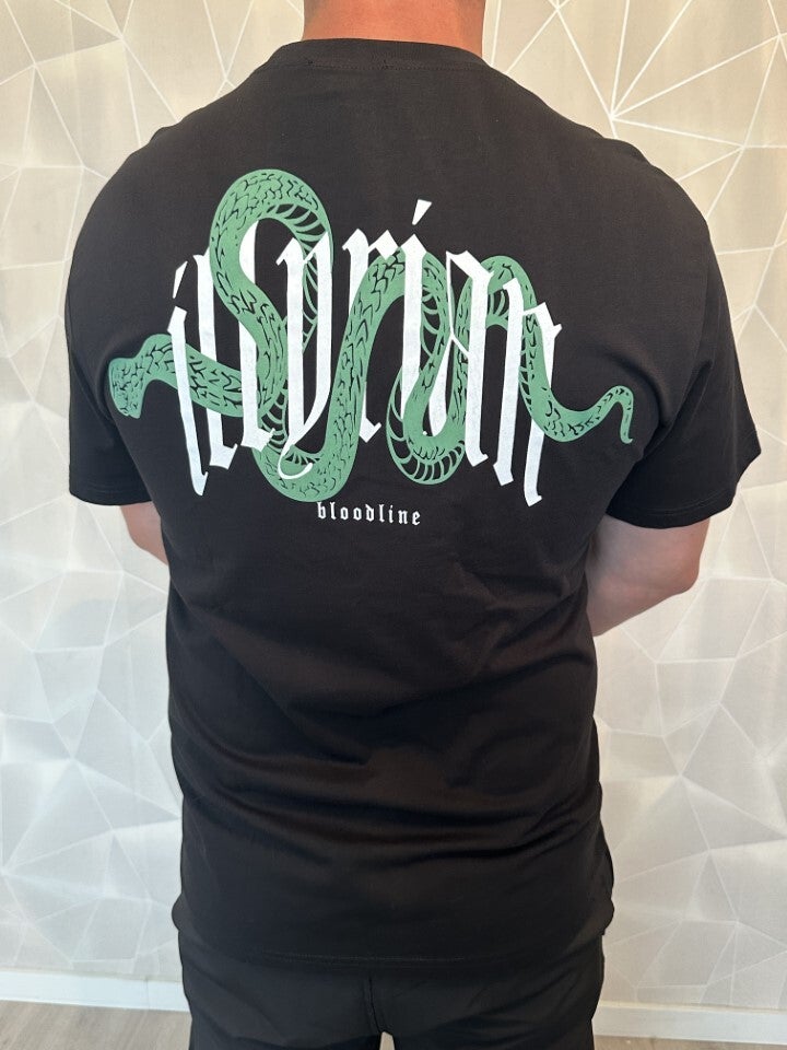 Heren T-shirt Snake Zwart